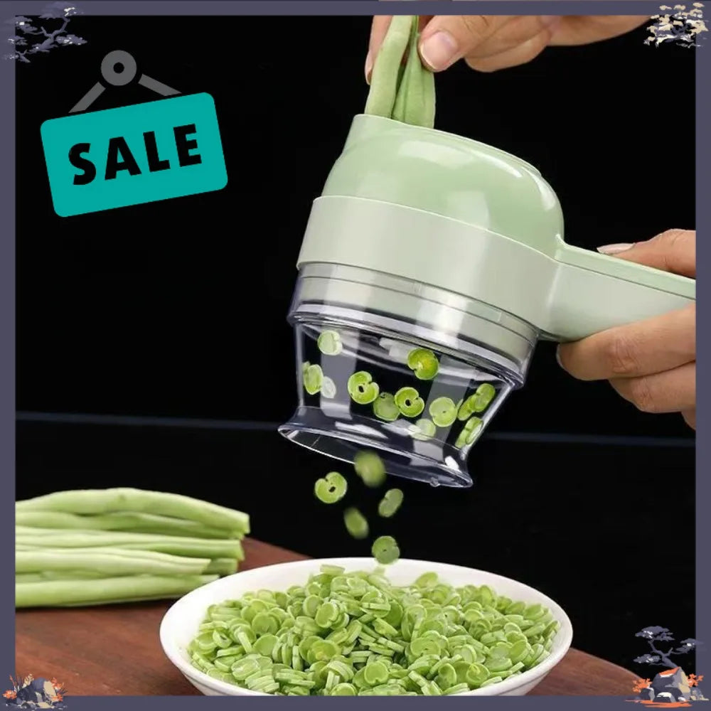 Home Kitchen Electric Food Processor Vegetable Slicer Garlic Presser Cordless Grinder Handheld Blender Automatic Slicer